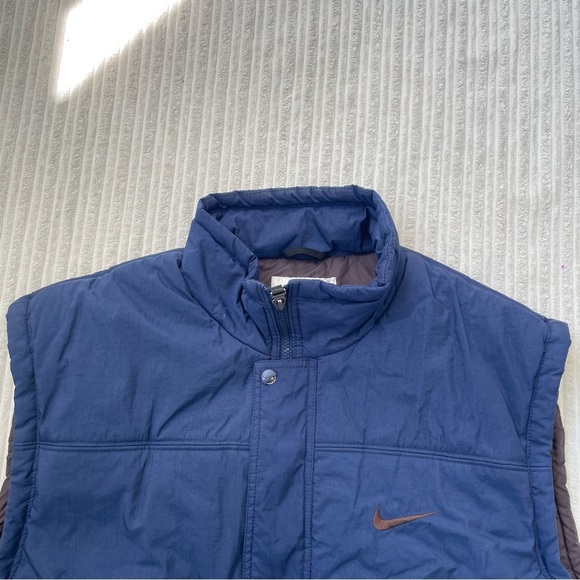 Vintage 90's Nike Navy Blue Puffer Vest | Size XL - Picture 4 of 10